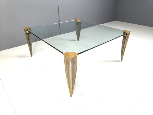 Bronze and Glass Coffee Table, 1970s-IRH-2028962