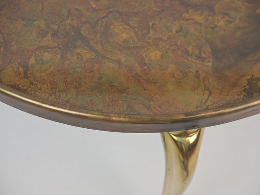 Bronze and Glass Pedestal Table, 1950s-LW-688806