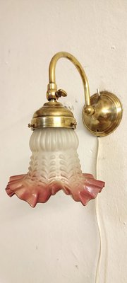 Bronze and Glass Sconce, Spain, 1950s-RGF-1268551