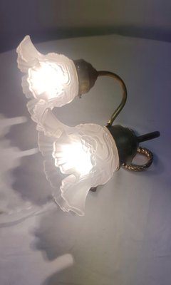 Bronze and Glass Wall Light, France, 1950s-RGF-1734411