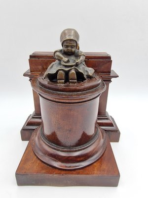 Bronze and Mahogany Bookend, 19th Century-RKF-1804039