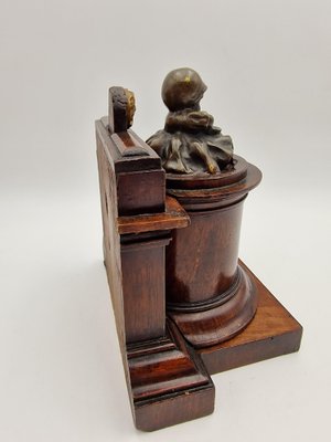 Bronze and Mahogany Bookend, 19th Century-RKF-1804039