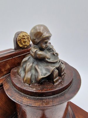 Bronze and Mahogany Bookend, 19th Century-RKF-1804039