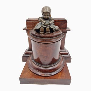 Bronze and Mahogany Bookend, 19th Century-RKF-1804039