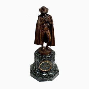 Bronze and Marble Flute Player Clock by C. A. Calmels, Late 1800s-RVK-944781