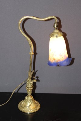 Bronze and Pâte de Verre Desk Lamp from Muller Frères, 1900s-BCR-1720753