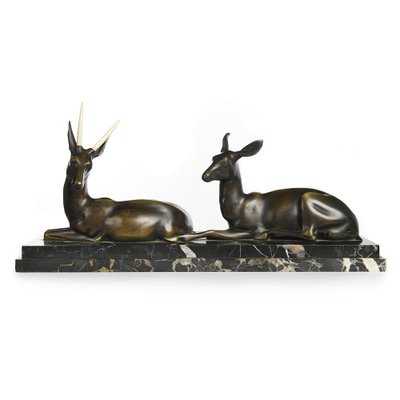 Bronze Antelope Sculpture by Georges-Henri Laurent-NQ-702208