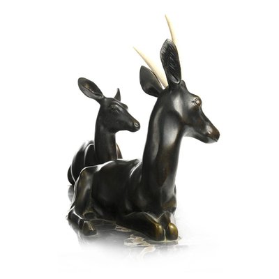 Bronze Antelope Sculpture by Georges-Henri Laurent-NQ-702208