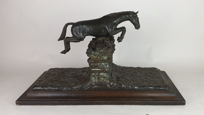 Bronze Art Object Depicting Steeplechase by Piga, 20th Century-SYQ-904486