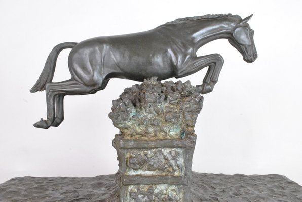 Bronze Art Object Depicting Steeplechase by Piga, 20th Century-SYQ-904486