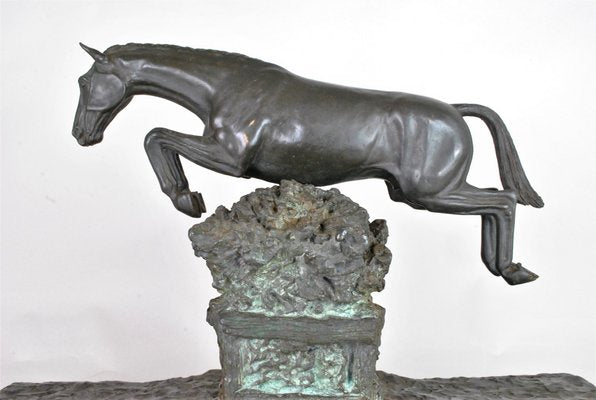 Bronze Art Object Depicting Steeplechase by Piga, 20th Century-SYQ-904486