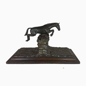 Bronze Art Object Depicting Steeplechase by Piga, 20th Century-SYQ-904486