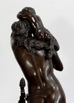 Bronze Bacchante and Small Fauns in the Style of J.J. Foucou, 19th-Century-RVK-1004458