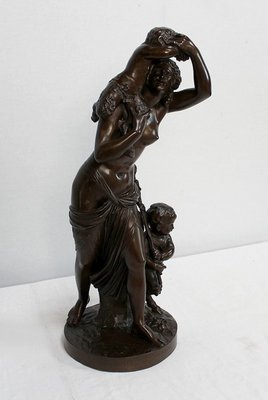 Bronze Bacchante and Small Fauns in the Style of J.J. Foucou, 19th-Century-RVK-1004458