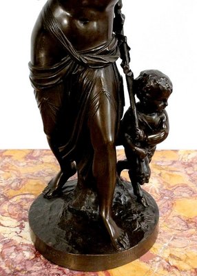 Bronze Bacchante and Small Fauns in the Style of J.J. Foucou, 19th-Century-RVK-1004458