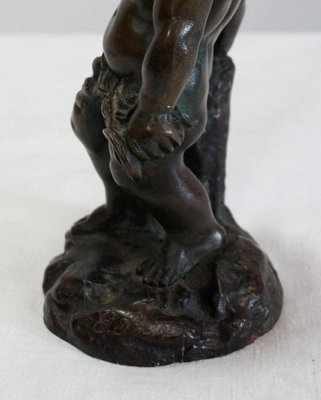 Bronze Bacchus Child Figureine by E. Pasteur, 19th Century-RVK-1056255