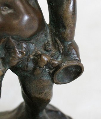 Bronze Bacchus Child Figureine by E. Pasteur, 19th Century-RVK-1056255