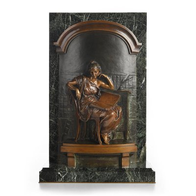 Bronze Bas-Relief on Marble Base by L-E Barrias-NQ-999831