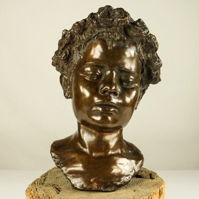 Bronze Boy Bust from Fonderia Artistica Walter Bagnoli Napoli-FUP-693346