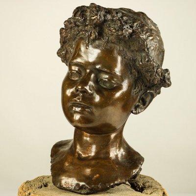 Bronze Boy Bust from Fonderia Artistica Walter Bagnoli Napoli-FUP-693346