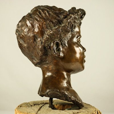 Bronze Boy Bust from Fonderia Artistica Walter Bagnoli Napoli-FUP-693346