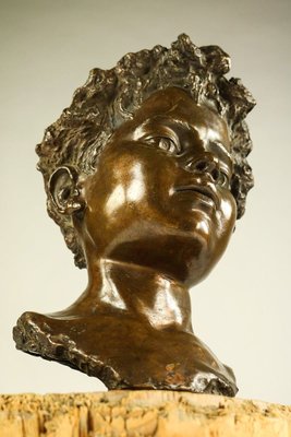 Bronze Boy Bust from Fonderia Artistica Walter Bagnoli Napoli-FUP-693346