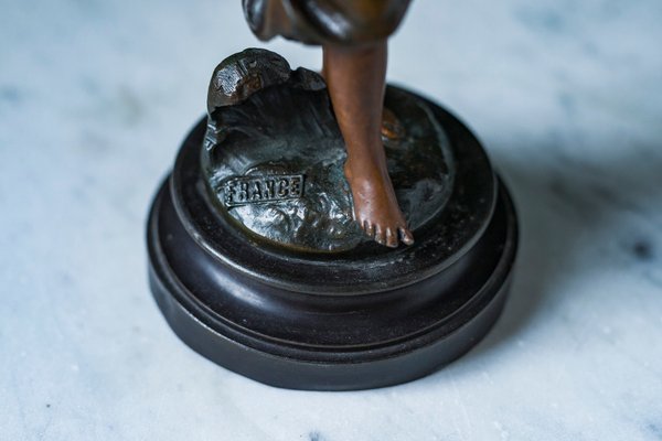 Bronze Boy with Butterfly by Auguste Moreau, France, 1890s-ZZH-1001405