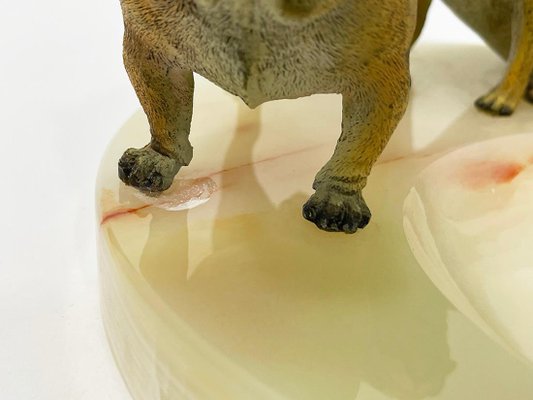 Bronze Bulldogs on Onyx Base attributed to Vrai, France, 1920s-UCH-1735721