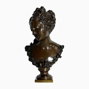 Bronze Bust of Woman, Late 1800s-RVK-1441909