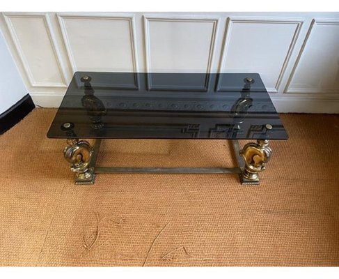 Bronze Coffee Table with Horse Heads-JG-1293749