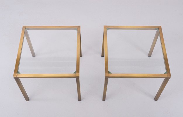 Bronze Color Square Side Tables, France, 1978, Set of 2-GCG-1759359