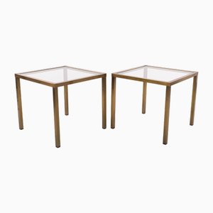 Bronze Color Square Side Tables, France, 1978, Set of 2-GCG-1759359