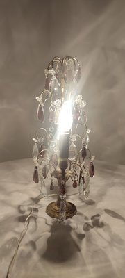 Bronze & Crystal Table Lamp, France, 1940s-RGF-1220731