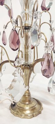 Bronze & Crystal Table Lamp, France, 1940s-RGF-1220731