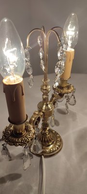 Bronze & Crystals Wall Lights, France, 1950s, Set of 2-RGF-1220729