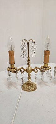 Bronze & Crystals Wall Lights, France, 1950s, Set of 2-RGF-1220729