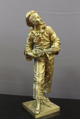 Bronze Depicting Pierrot in the Moonlight by Eutrope Bouret, 19th Century-BCR-1017521