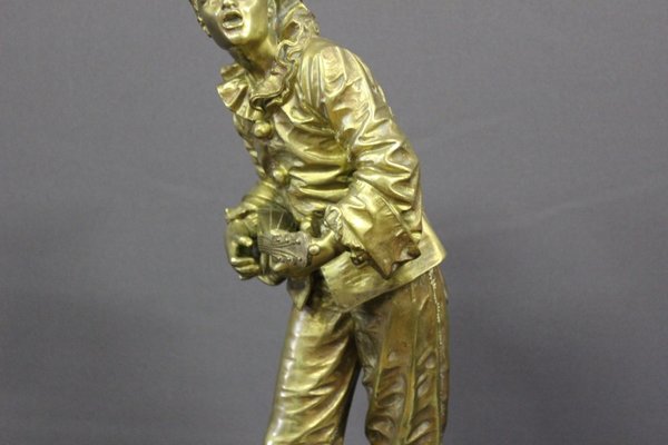 Bronze Depicting Pierrot in the Moonlight by Eutrope Bouret, 19th Century-BCR-1017521