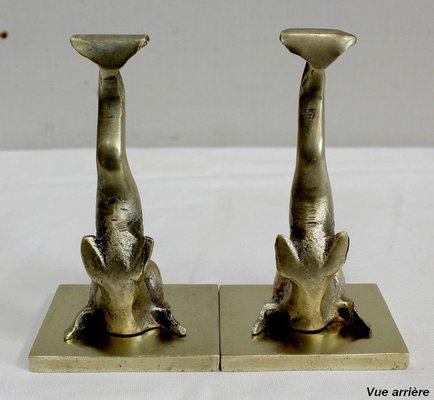 Bronze Dolphin Bookends, 19th Century, Set of 2-RVK-911157