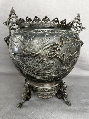 Bronze Flower Pot, Japan, 1890s-OSP-2020616