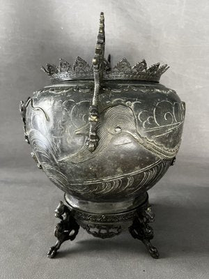 Bronze Flower Pot, Japan, 1890s-OSP-2020616