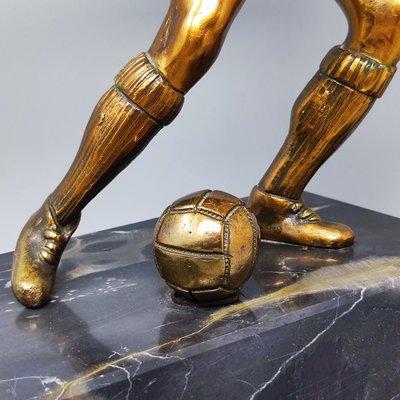 Bronze Footballer Sculpture, Italy, 1920s-1930s-QGR-1720454