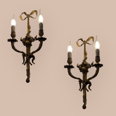 Bronze Fruit Sconces, 1920s, Set of 2-JJC-1754316