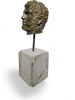 Bronze Head of Roman Emperor Caracalla, 1950s-FDW-2039629