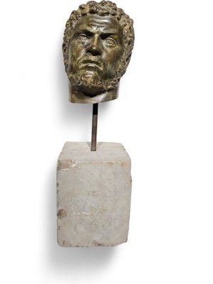 Bronze Head of Roman Emperor Caracalla, 1950s-FDW-2039629