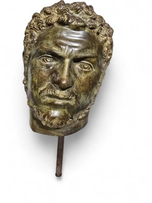 Bronze Head of Roman Emperor Caracalla, 1950s-FDW-2039629