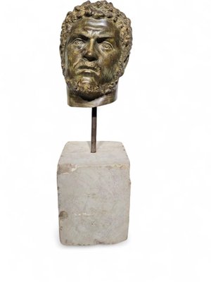 Bronze Head of Roman Emperor Caracalla, 1950s-FDW-2039629