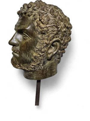 Bronze Head of Roman Emperor Caracalla, 1950s-FDW-2039629