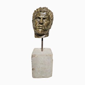 Bronze Head of Roman Emperor Caracalla, 1950s-FDW-2039629