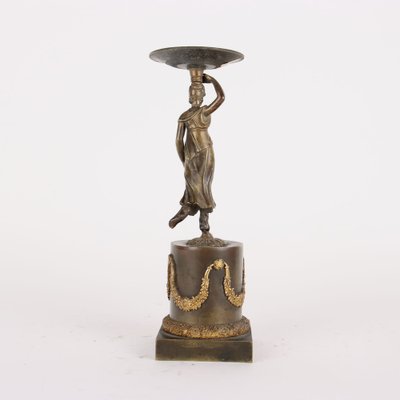 Bronze Holder Depicting Female Figure Statue, Late 19th Century-VMM-1394235